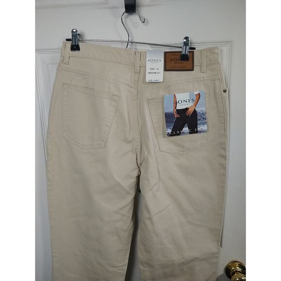 Jones Sport Woman 14 Jeans Classic Fit Tan Straight Casual Denim Pant - Picture 7 of 8